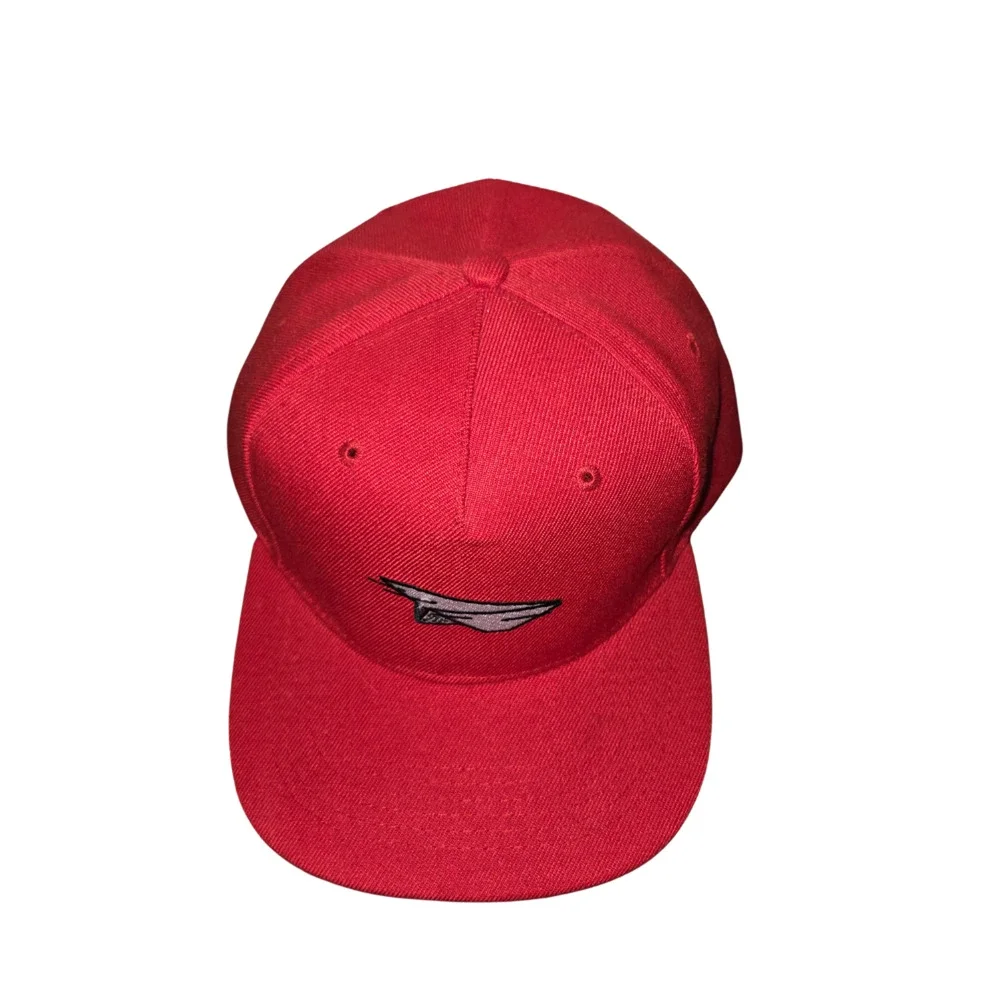 Benny Gold Paper Plane Cap Mens Red White Embroidered Adjustable Snapback Hat